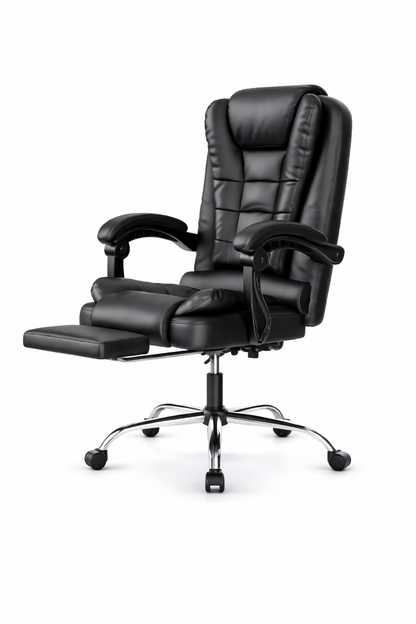 Chaise de bureau en cuir ergonomique