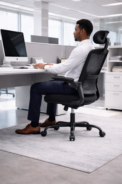Chaise de bureau ergonomique avec accoudoir pliant